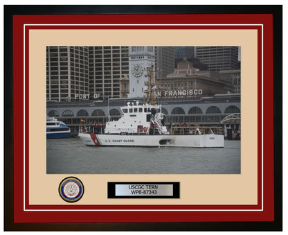 USCGC TERN WPB 87343 Framed Coast Guard Ship Photo Burgundy 94WPB87343