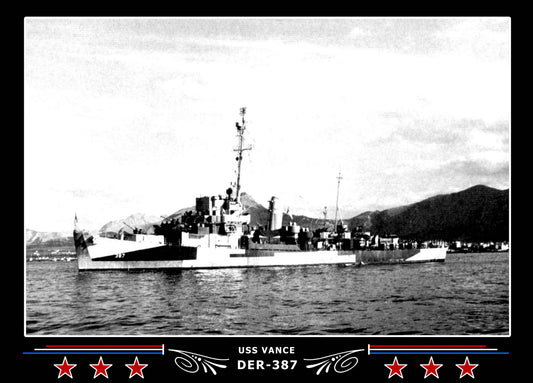 USS Vance DER-387 Canvas Photo Print