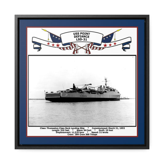 USS Point Defiance LSD-31 Navy Floating Frame Photo Front View