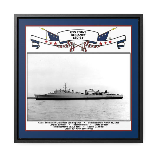 USS Point Defiance LSD-31 Navy Floating Frame Photo Front View