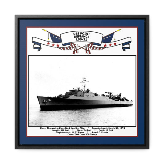 USS Point Defiance LSD-31 Navy Floating Frame Photo Front View