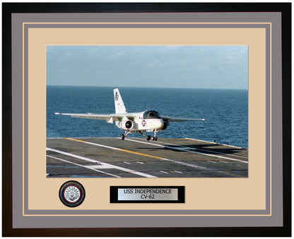 USS INDEPENDENCE CV-62 Framed Navy Ship Photo Grey