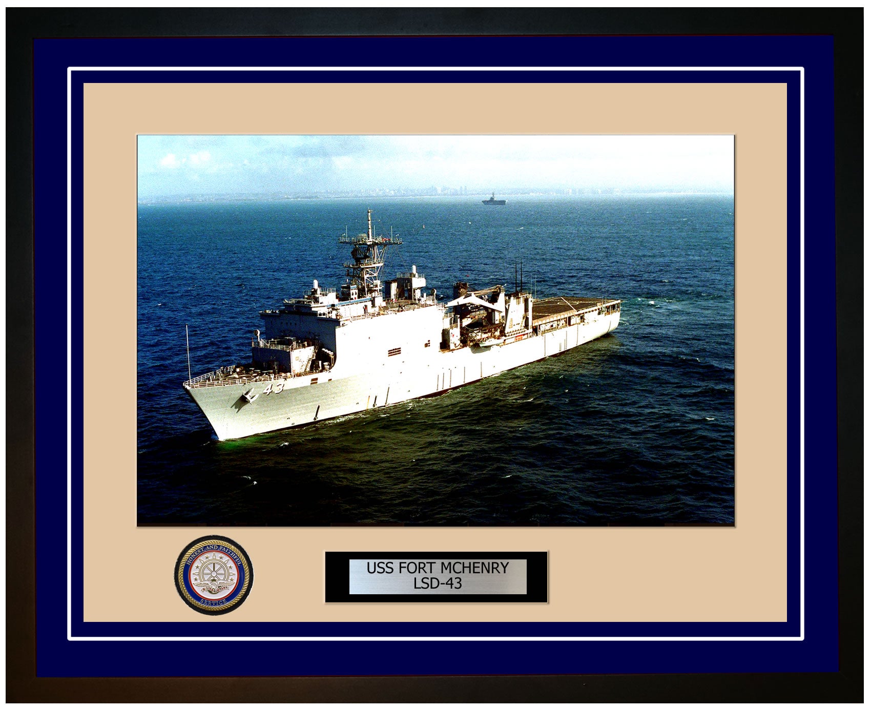 USS Fort McHenry LSD-43 Framed Navy Ship Photo 135LSD43