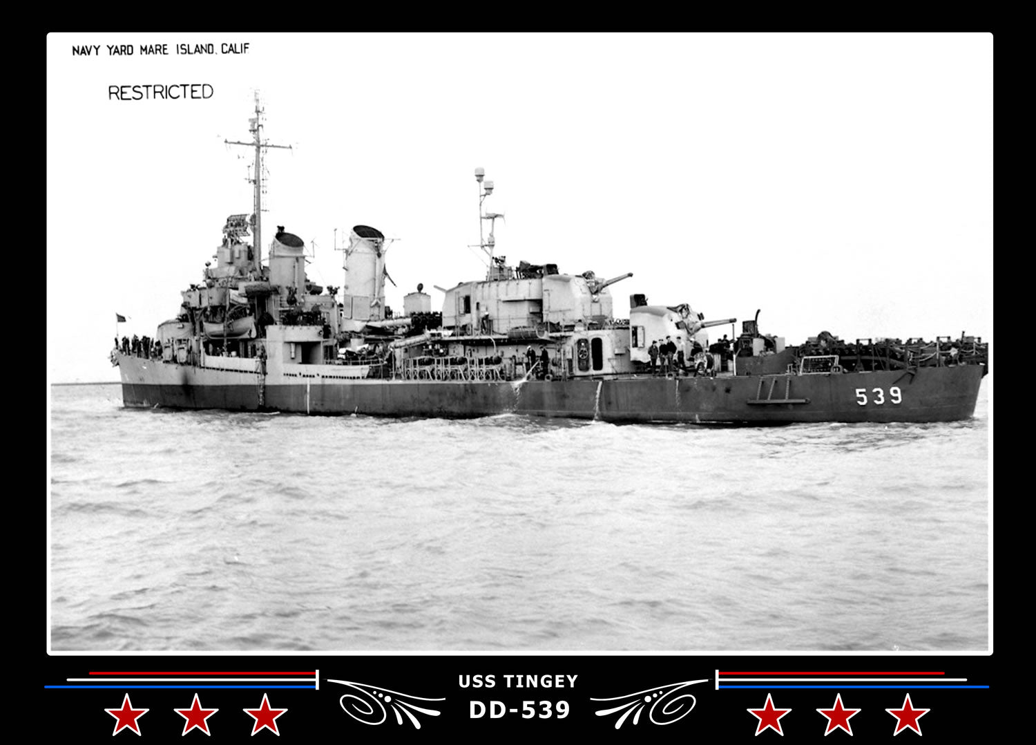 USS Tingey DD-539 Canvas Photo Print