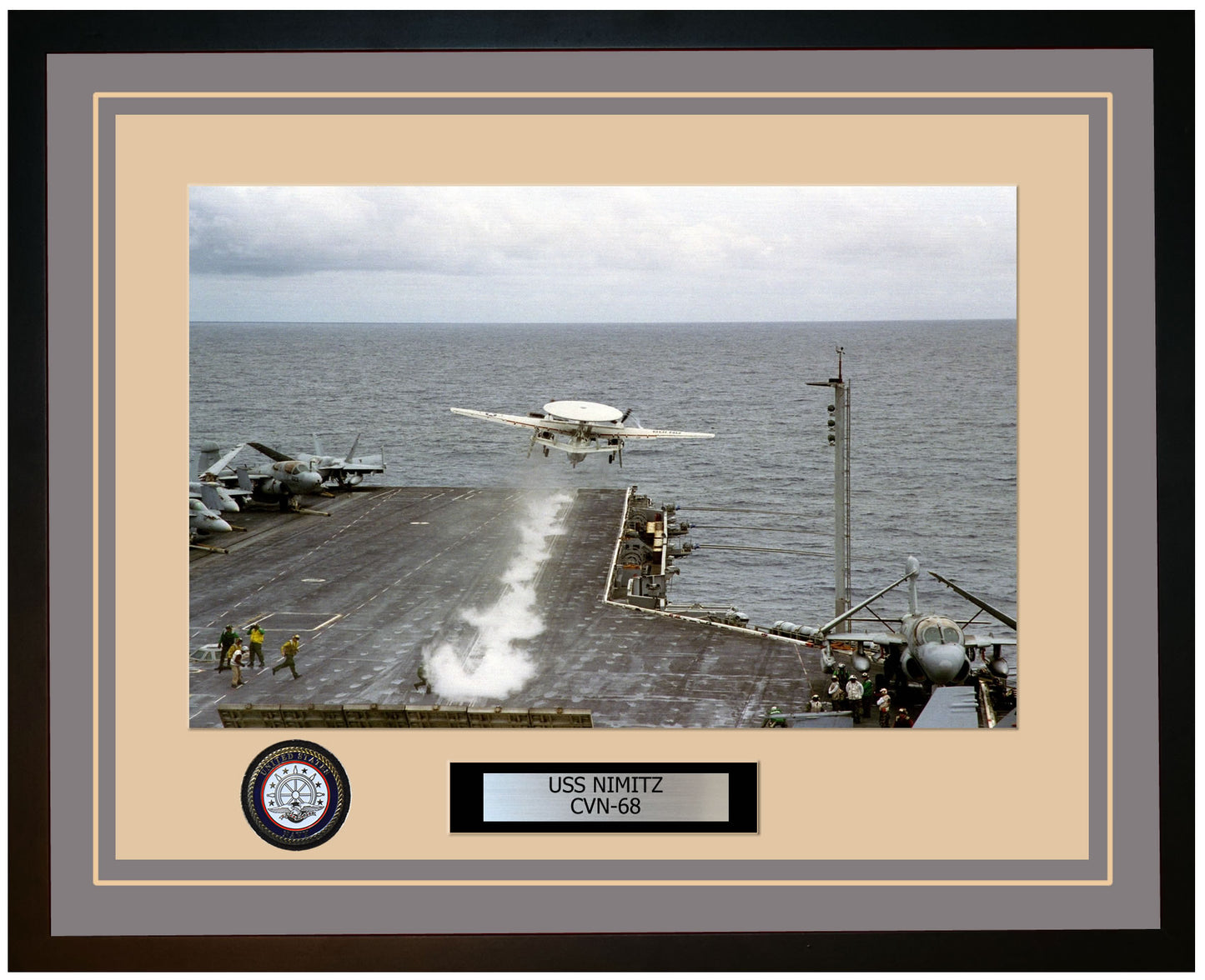 USS NIMITZ CVN-68 Framed Navy Ship Photo Grey