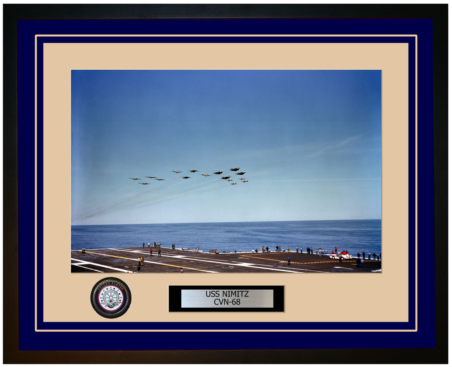 USS NIMITZ CVN-68 Framed Navy Ship Photo Blue