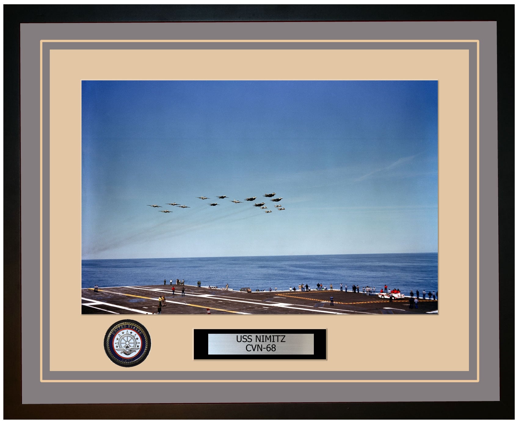 USS NIMITZ CVN-68 Framed Navy Ship Photo Grey