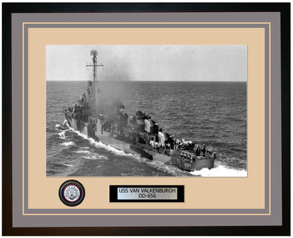 USS VAN VALKENBURGH DD-656 Framed Navy Ship Photo Grey