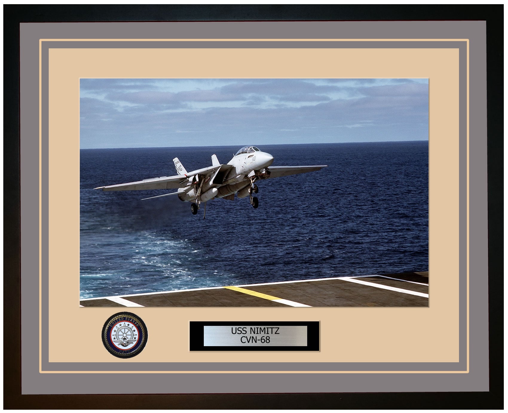 USS NIMITZ CVN-68 Framed Navy Ship Photo Grey