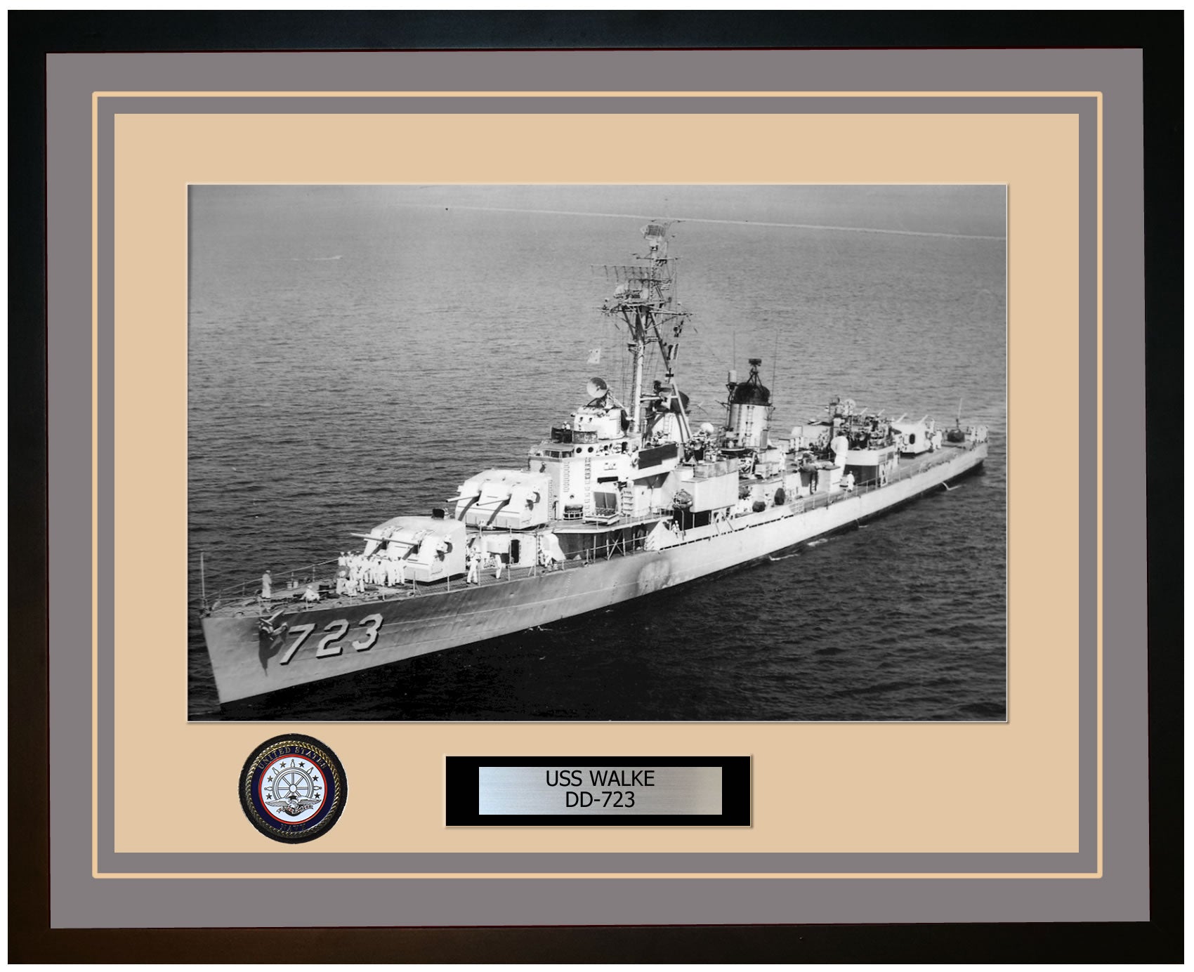 USS WALKE DD-723 Framed Navy Ship Photo Burgundy – Navy Emporium