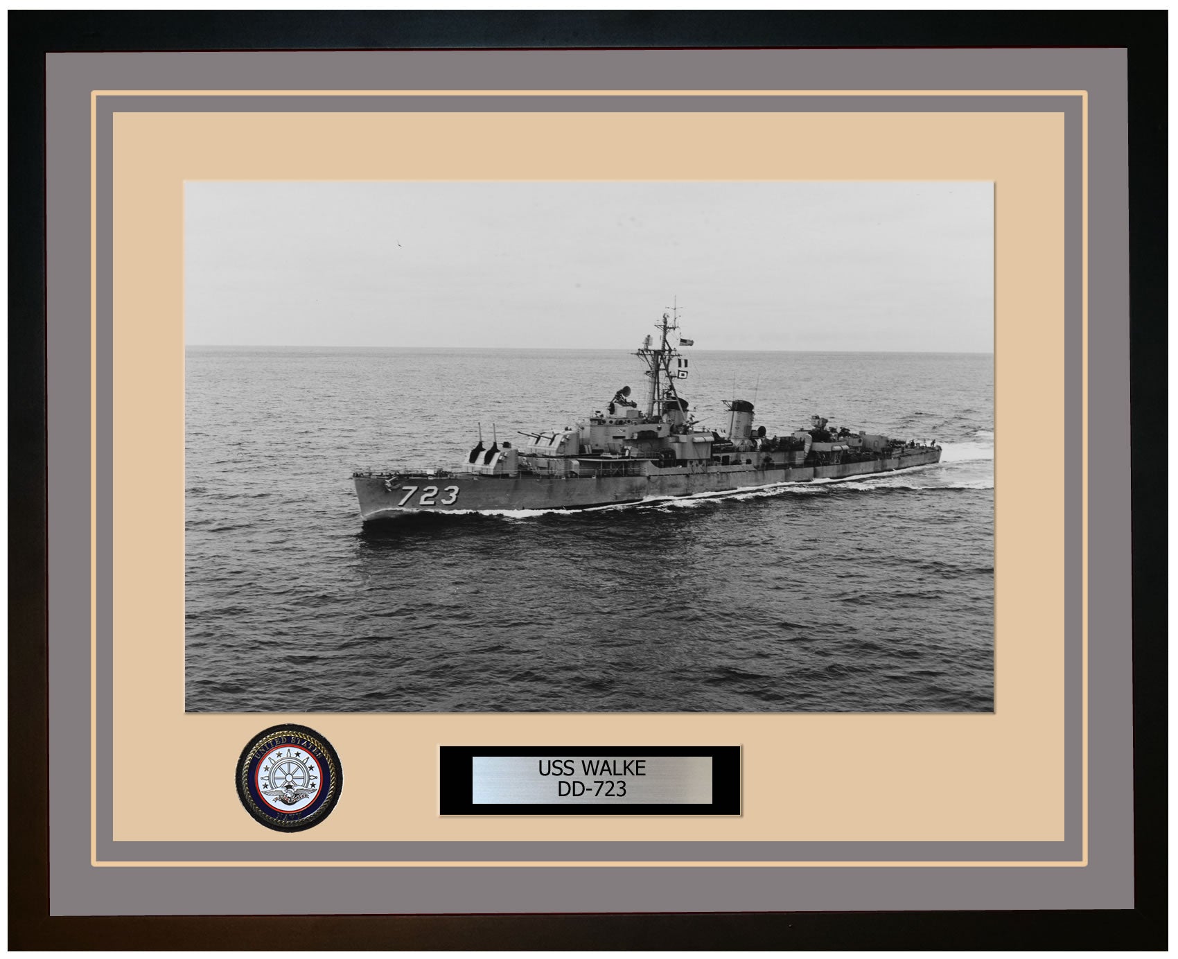 USS WALKE DD-723 Framed Navy Ship Photo Burgundy – Navy Emporium