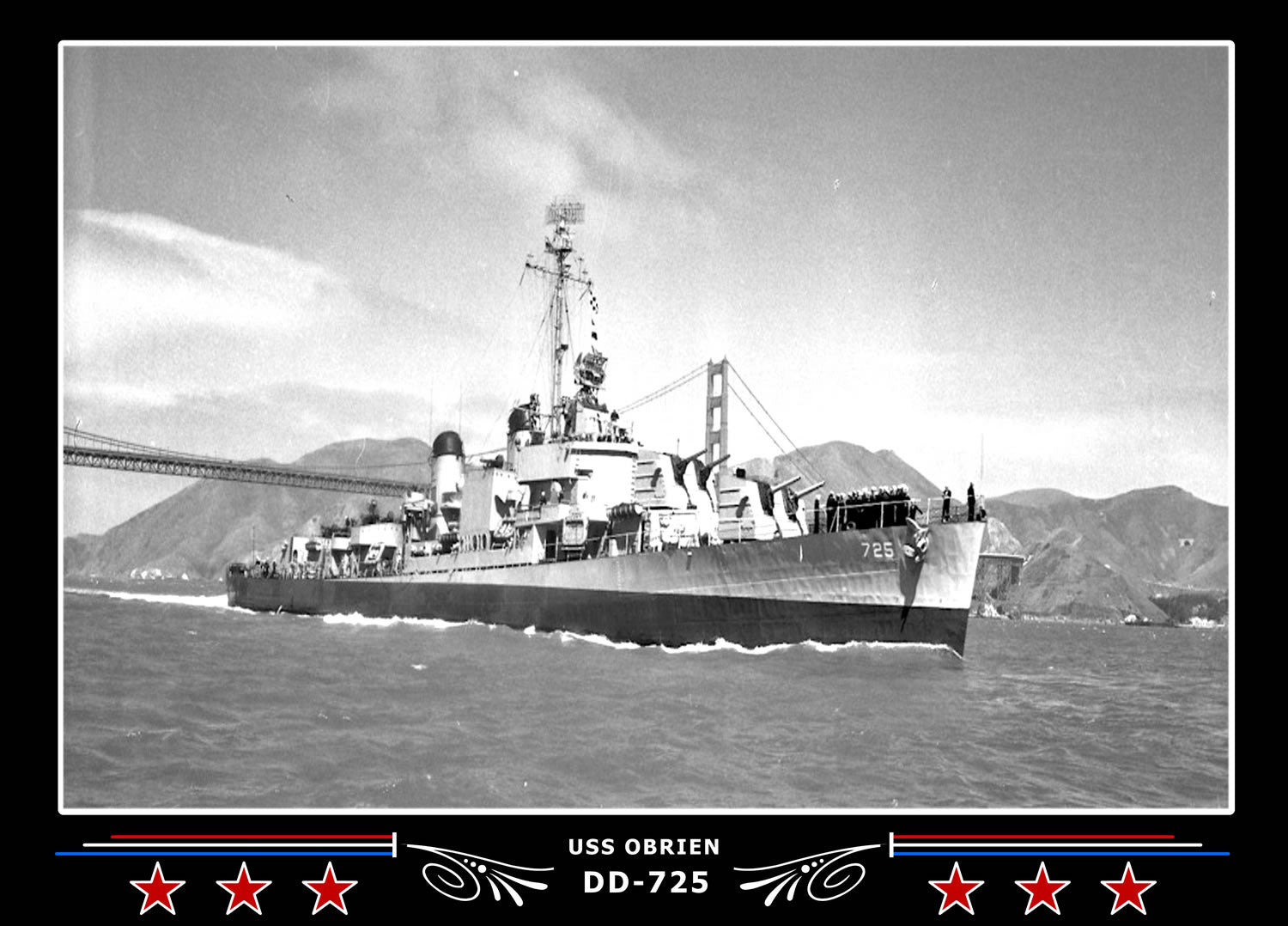 USS Obrien DD-725 Canvas Photo Print