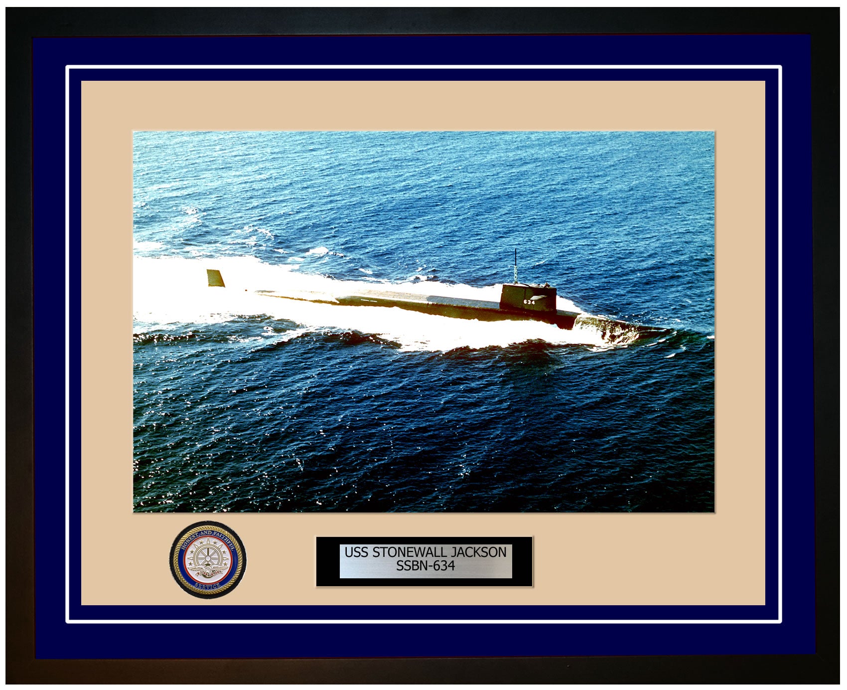 USS Stonewall Jackson SSBN-634 Framed Navy Ship Photo Blue