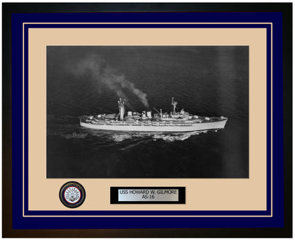 USS HOWARD-W-GILMORE AS-16 Framed Navy Ship Photo Blue