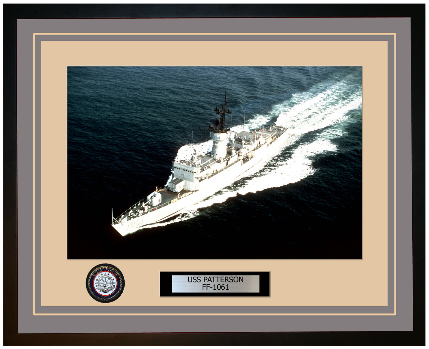 USS PATTERSON FF-1061 Framed Navy Ship Photo Grey