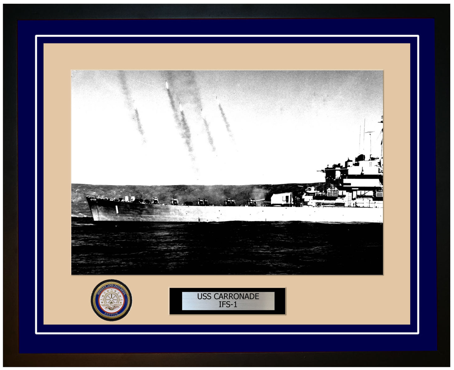 USS Carronade IFS-1 Framed Navy Ship Photo Blue