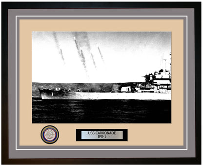 USS Carronade IFS-1 Framed Navy Ship Photo Grey