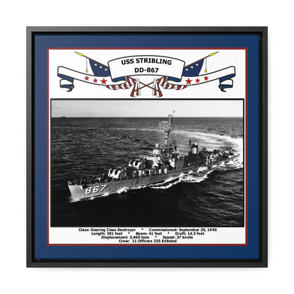 USS Stribling DD-867 Navy Floating Frame Photo Front View