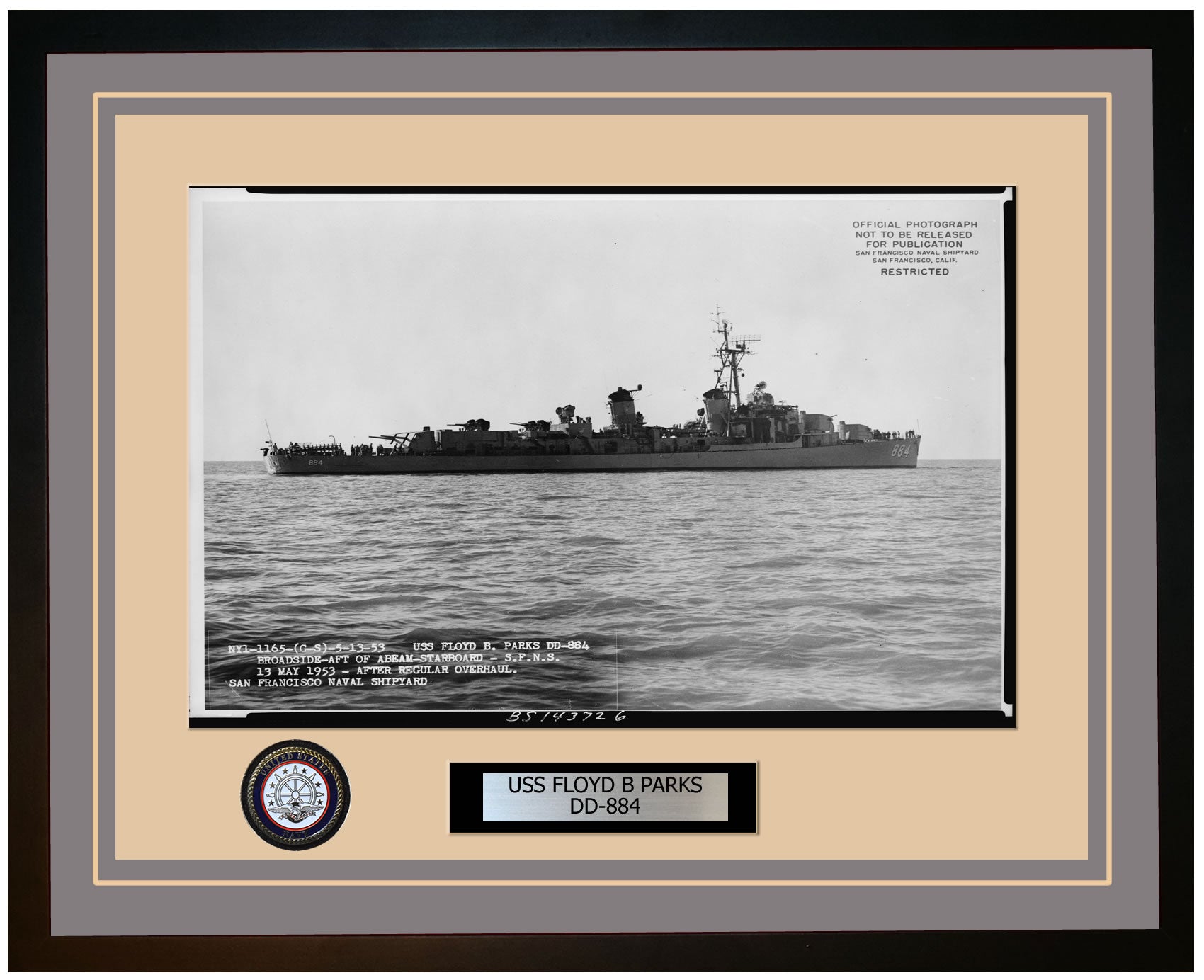 USS FLOYD B PARKS DD-884 Framed Navy Ship Photo Burgundy – Navy Emporium