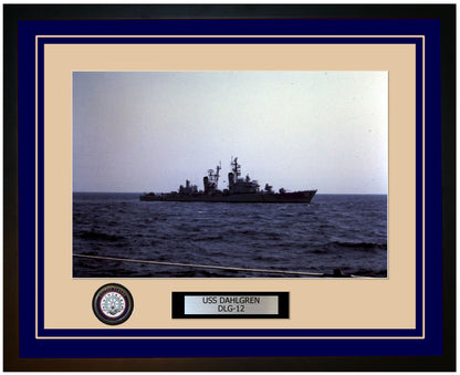 USS DAHLGREN DLG-12 Framed Navy Ship Photo Blue