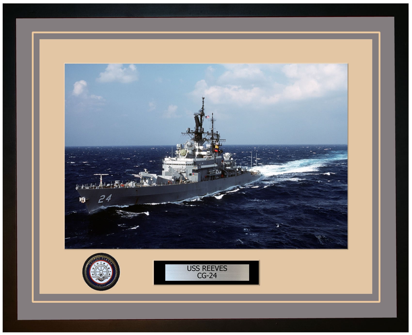 USS REEVES CG-24 Framed Navy Ship Photo 63CG24