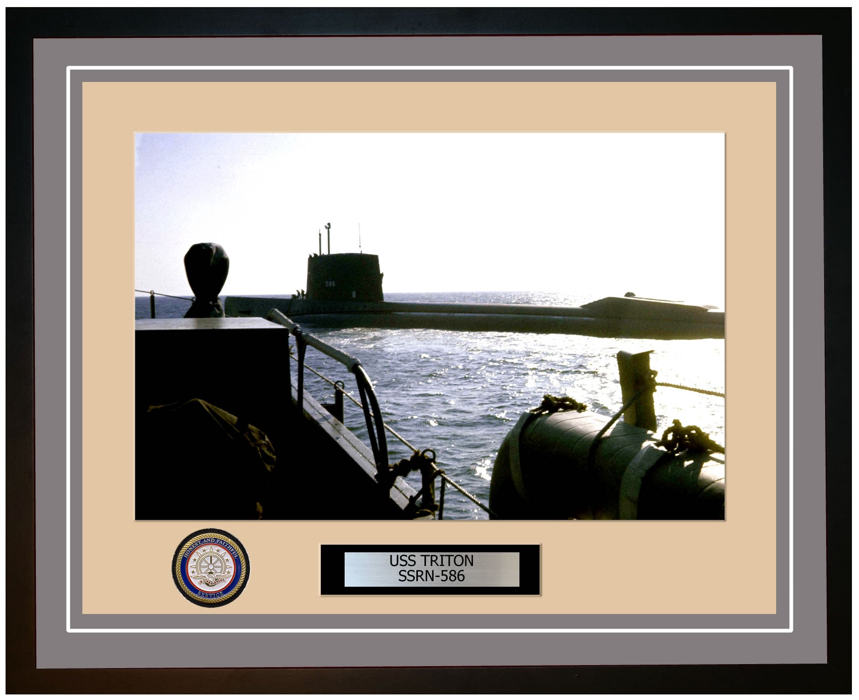 USS Triton SSRN-586 Framed Navy Ship Photo Grey