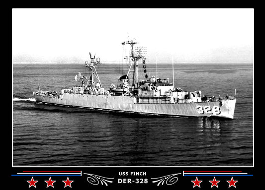 USS Finch DER-328 Canvas Photo Print