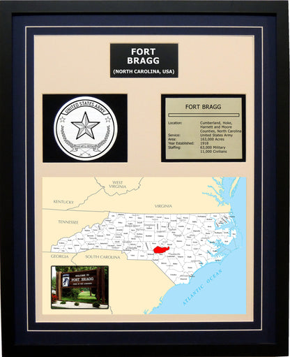 Fort Bragg - Framed Army Base Photo Plaque