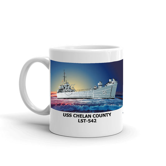 USS Chelan County LST-542 Coffee Cup Mug Left Handle