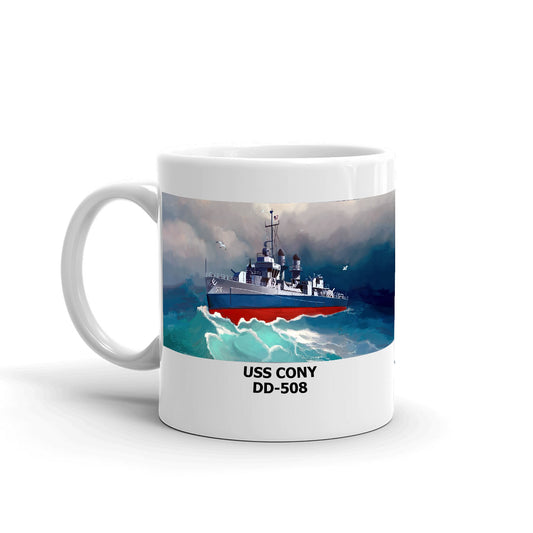 USS Cony DD-508 Coffee Cup Mug Left Handle