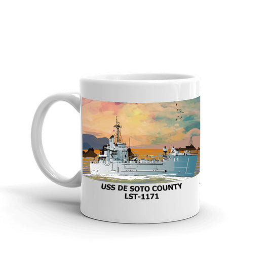 USS De Soto County LST-1171 Coffee Cup Mug Left Handle