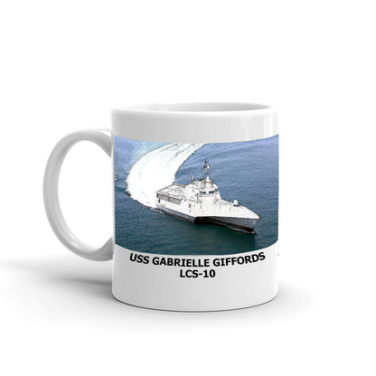 USS Gabrielle Giffords LCS-10 Coffee Cup Mug Left Handle