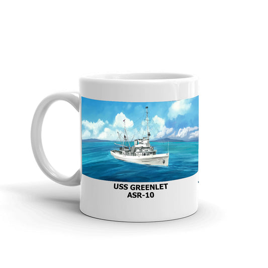 USS Greenlet ASR-10 Coffee Cup Mug Left Handle