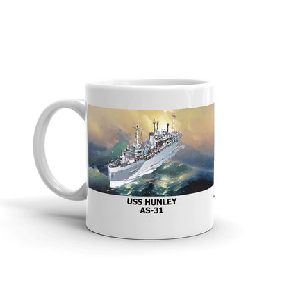 USS Hunley AS-31 Coffee Cup Mug Left Handle