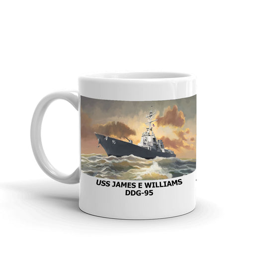 USS James E Williams DDG-95 Coffee Cup Mug Left Handle