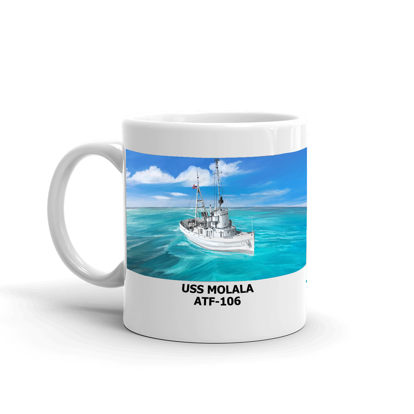 USS Molala ATF-106 Coffee Cup Mug Left Handle