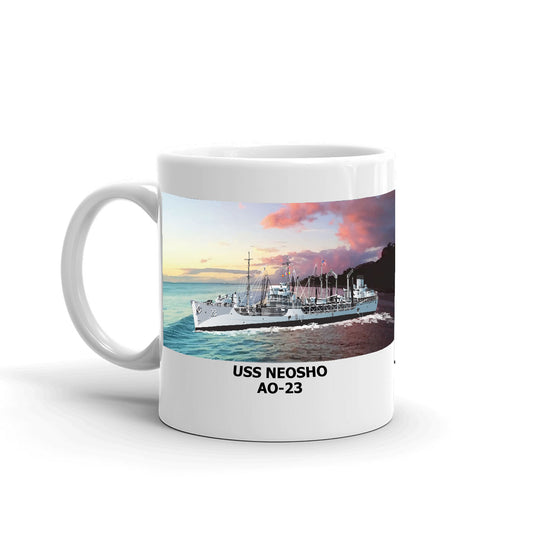 USS Neosho AO-23 Coffee Cup Mug Left Handle