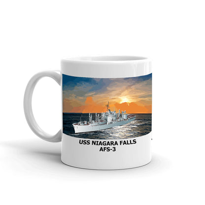 USS Niagara Falls AFS-3 Coffee Cup Mug Left Handle