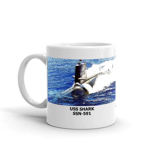 USS Shark SSN-591 Coffee Cup Mug Left Handle