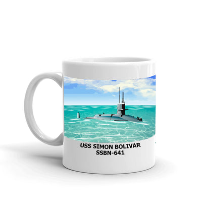 USS Simon Bolivar SSBN-641 Coffee Cup Mug Left Handle