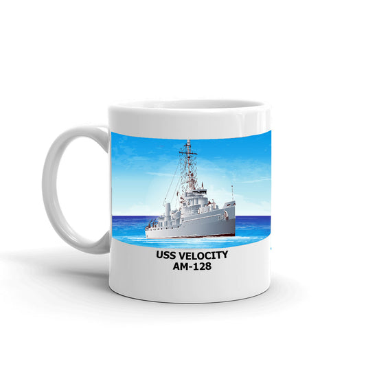 USS Velocity AM-128 Coffee Cup Mug Left Handle