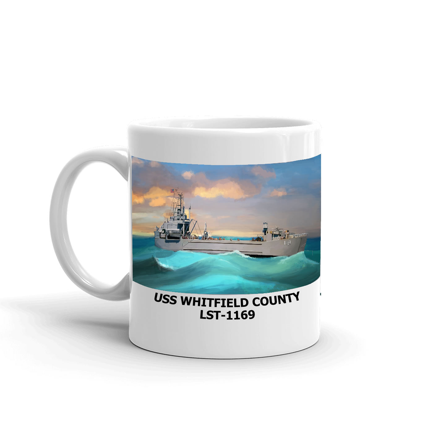 USS Whitfield County LST-1169 Coffee Cup Mug Left Handle