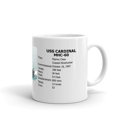 USS Cardinal MHC-60 Coffee Cup Mug Right Handle