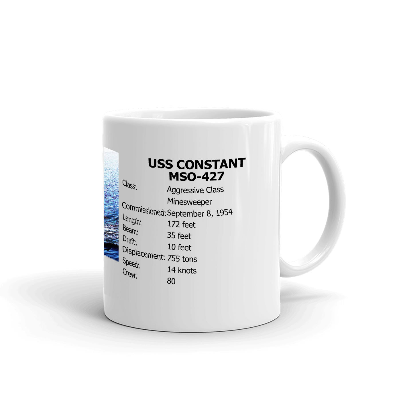 USS Constant MSO-427 Coffee Cup Mug Right Handle