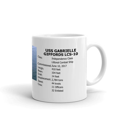 USS Gabrielle Giffords LCS-10 Coffee Cup Mug Right Handle