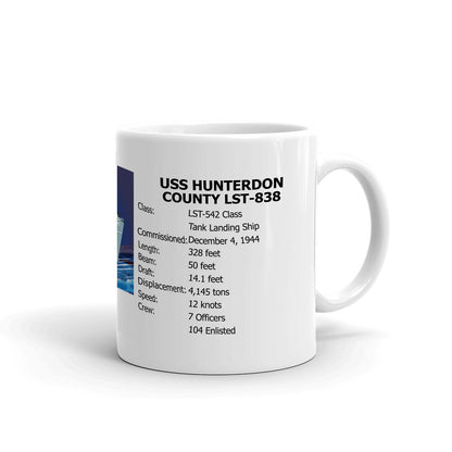 USS Hunterdon County LST-838 Coffee Cup Mug Right Handle