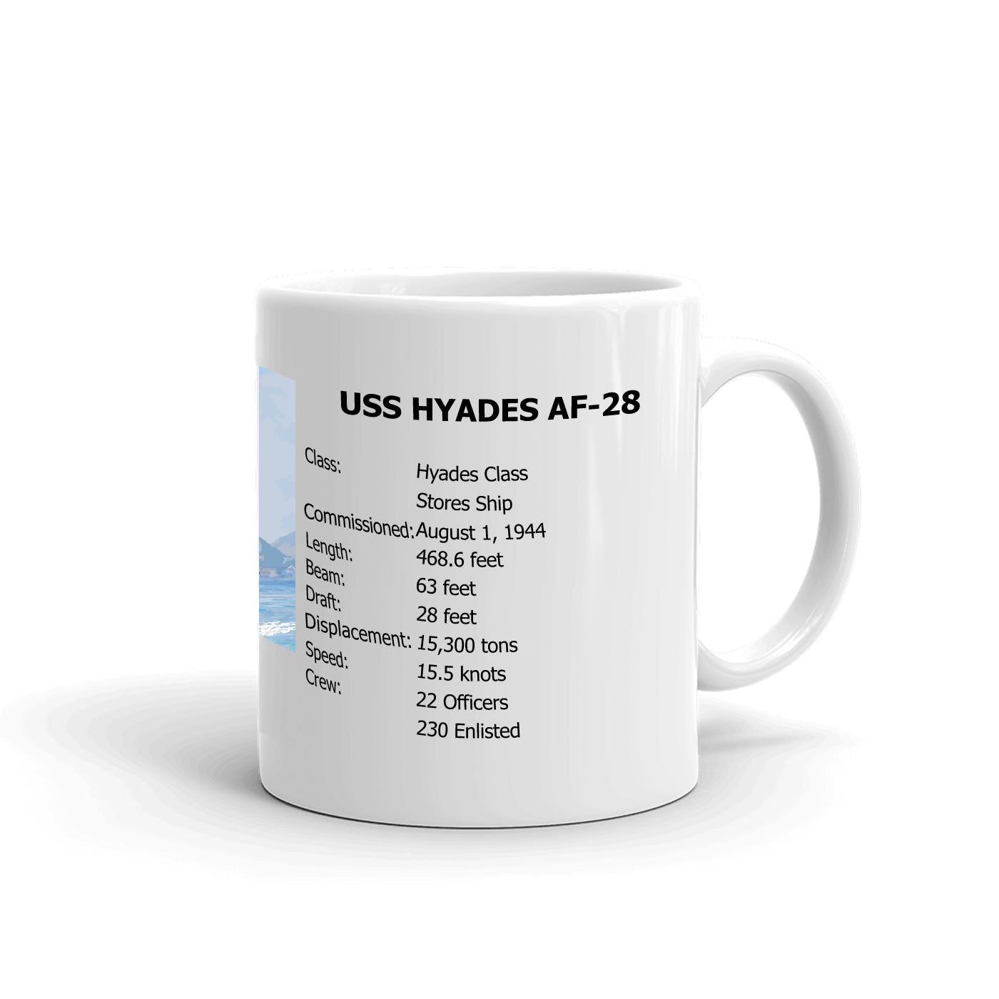 USS Hyades AF-28 Coffee Cup Mug Right Handle