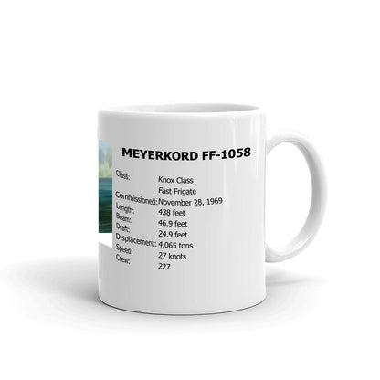 USS Meyerkord FF-1058 Coffee Cup Mug Right Handle