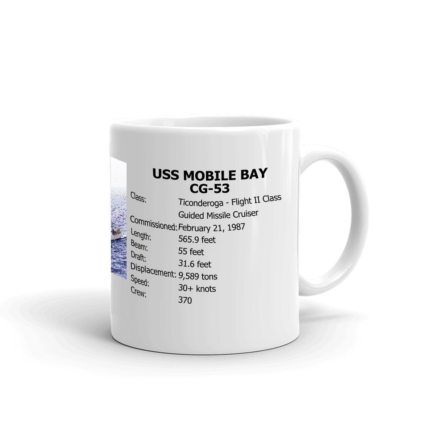 USS Mobile Bay CG-53 Coffee Cup Mug Right Handle