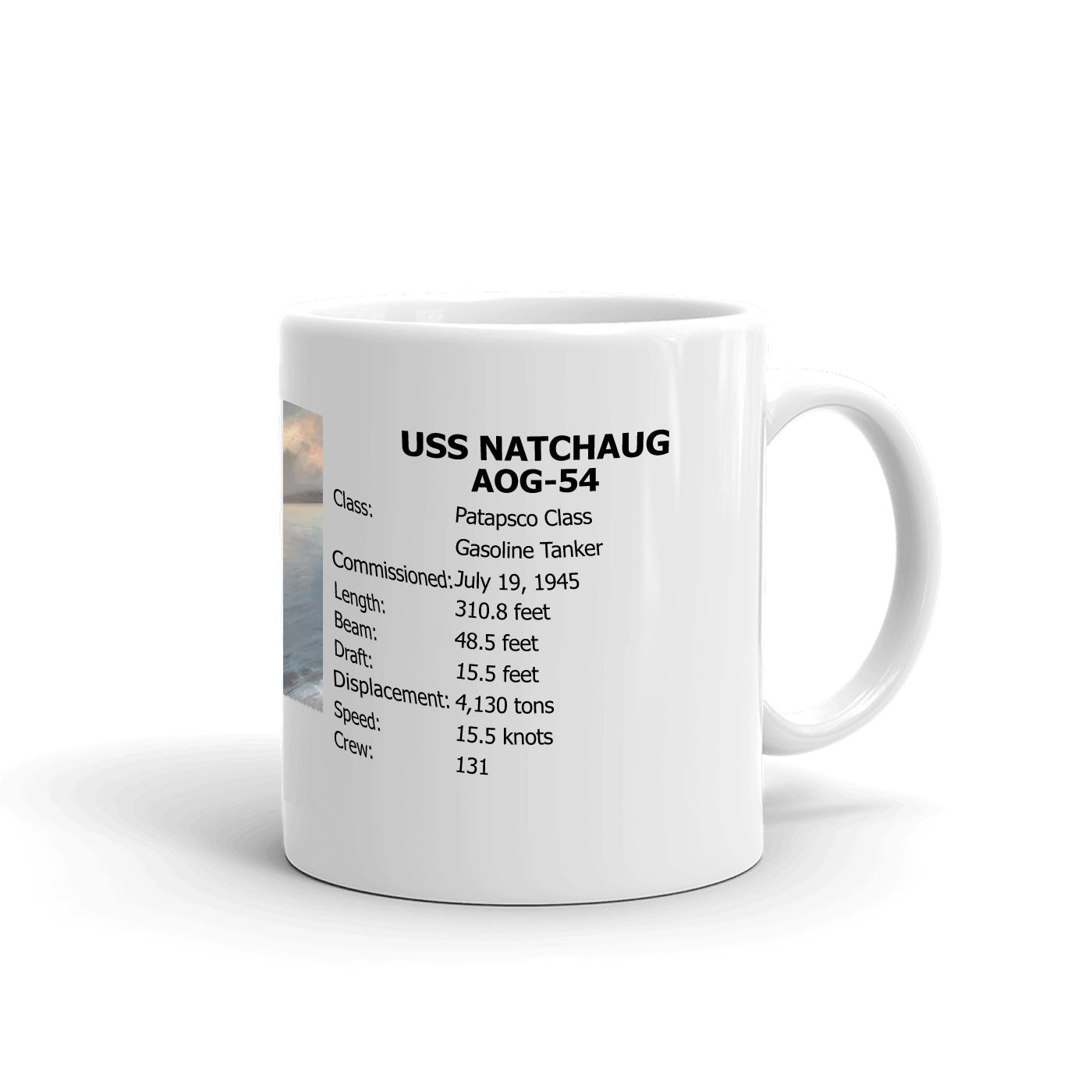 USS Natchaug AOG-54 Coffee Cup Mug Right Handle